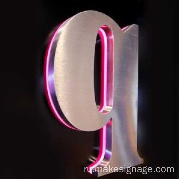 Знак буквы канала с подсветкой